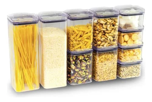 Kit 10 Potes Herméticos Organizadores Empilháveis Acrílico