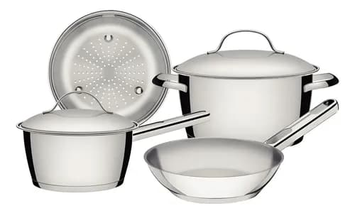 Jogo de Panelas Tramontina Allegra Inox Fundo Triplo 4 Pecas por R$ 318,15 no Pix (cupom)