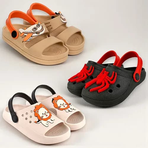 Kit 3 Pares Papete Babuche Infantil e Chinelo Nuvem