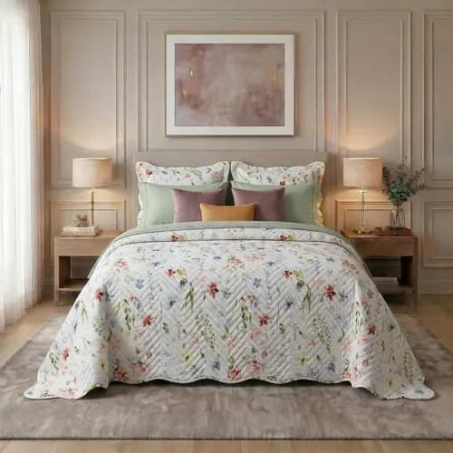 Kit Colcha Queen 3 Peças Cobre Leito