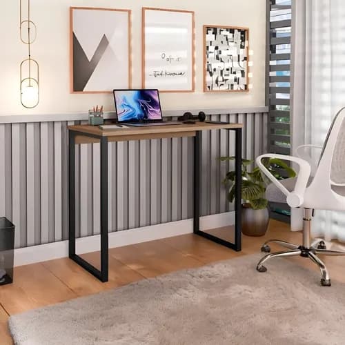 Escrivaninha Industrial em Aço e MDF para Home Office por R$105