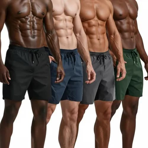 Kit com 4 Shorts Praia Masculino em Tactel para Academia e Corrida