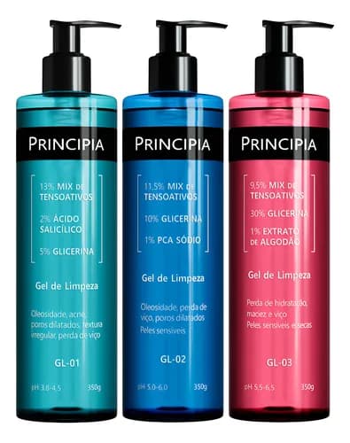 Kit Trio Limpeza Facial Personalizada Principia