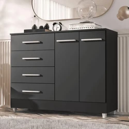 Cômoda Gisele 4 Gavetas 2 Portas com Pés