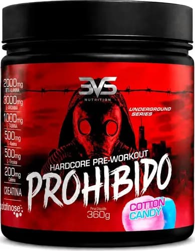 Prohibido Pré Treino 360g - Suplemento para Energia e Foco