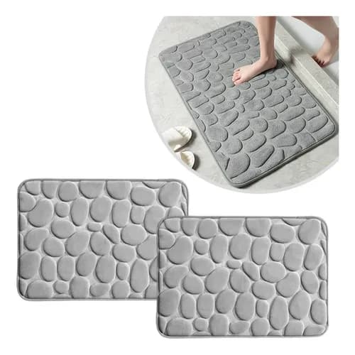 Kit 2 Tapetes de Banheiro Antiderrapante Super Suave 60x40cm - R$ 13,90