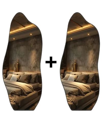 Kit 2 Espelhos Orgânicos 70x30 Moderno Decorativo