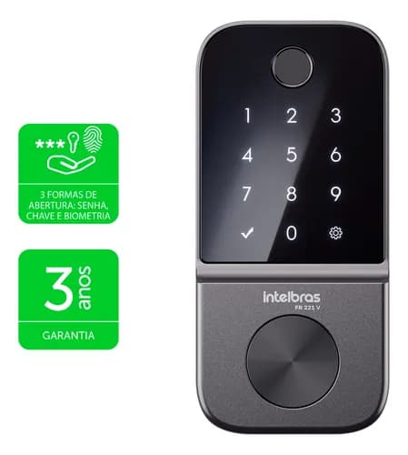 Fechadura Digital Intelbras FR 221V Biométrica de Embutir