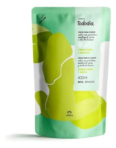 Refil Hidratante Corporal Natura Tododia Capim Limão e Hortelã 400ml por R$ 29,45