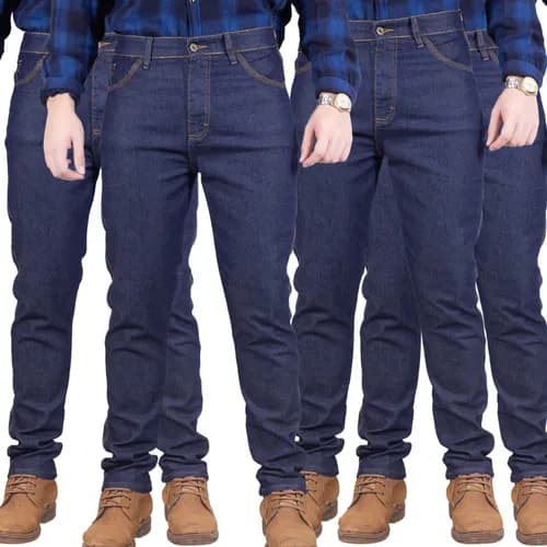 Kit 4 Calças Jeans Masculinas com Elastano Lycra para Trabalho Premium