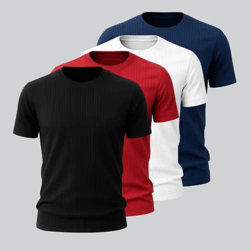 Kit 4 Camisetas Canelada Americana Masculina Ribana Premium por R$ 62