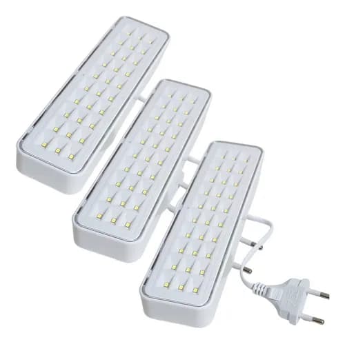 Kit 3 Luminárias de Emergência Elgin 30 LEDs Recarregável
