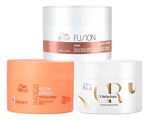 Kit Wella Professionals Cronograma Capilar 3x150ml (Nutri-Enrich + Fusion + Oil Reflections) por R$ 254