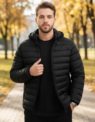 Jaqueta Puffer Masculina Corta-Vento Nylon Gominho com Cupom