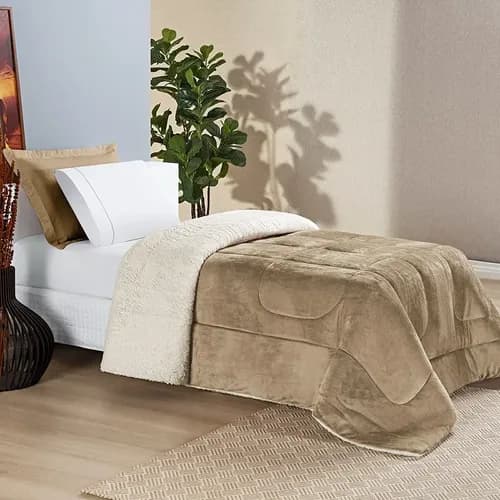 Coberdrom Everest Solteiro 2,40x1,50 Toque Lã/Pele de Carneiro com Cupom INVERNOMELI15