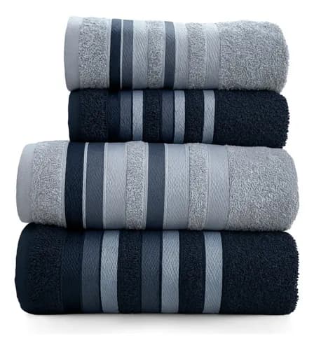 Jogo de Toalhas Banho Algodão 4 Peças Absorventes