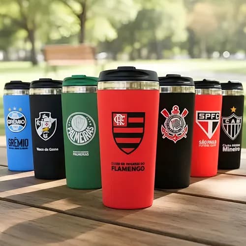 Copo Térmico Inox 450ml Times de Futebol