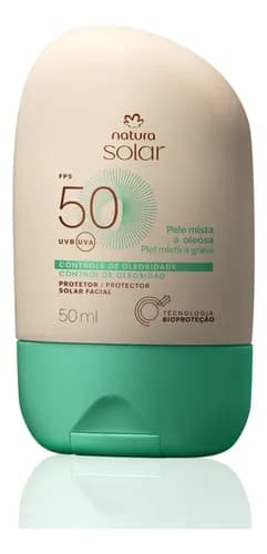 Protetor Solar Natura Facial FPS 50 Pele Mista a Oleosa 50ml por R$ 29,97