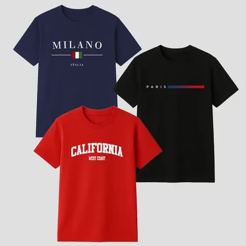 Kit 3 Camisetas Masculinas 100% Algodão Premium Casual com Cupom