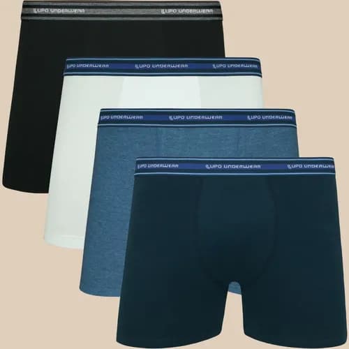 Kit 4 Cuecas Lupo Boxer Algodão Original - Conforto e Custo-Benefício