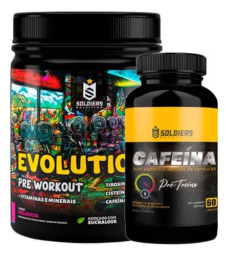 Kit Pré-Treino Evolution 300g + Cafeína 60 Caps
