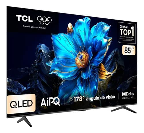 Smart TV TCL 85P7K 85" QLED 4K Google TV com Dolby Vision/Atmos por R$ 5.985 no Pix