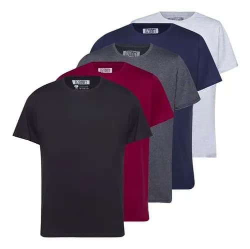 Kit 5 Camisetas Masculinas Básicas 100% Algodão
