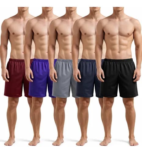 Kit 5 Shorts Masculino Academia Futebol Dry Fit Cores Aleatórias