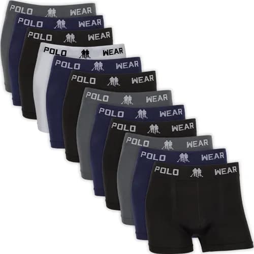 Kit 12 Cuecas Boxer Polo Wear Microfibra Sem Costura (com cupom) por R$ 90,53