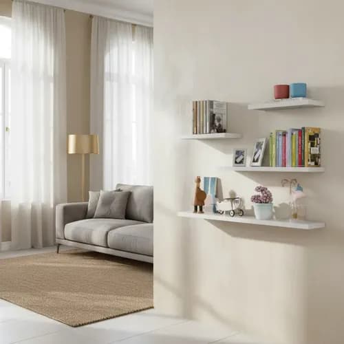 Kit 4 Prateleiras Lisas Brancas 30 a 60cm