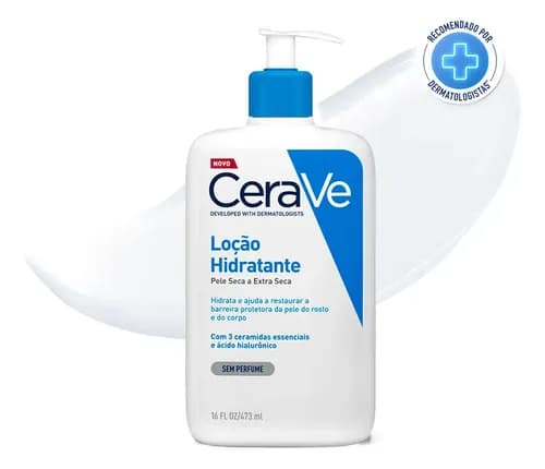 CeraVe Loção Hidratante Corporal Sem Perfume 473ml com Ceramidas e Ácido Hialurônico