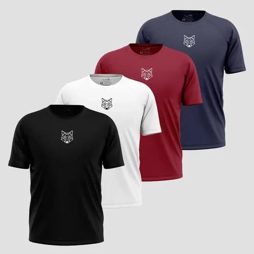 Kit 4 Camisetas Masculinas Dry Lobo Alpha com Cupom