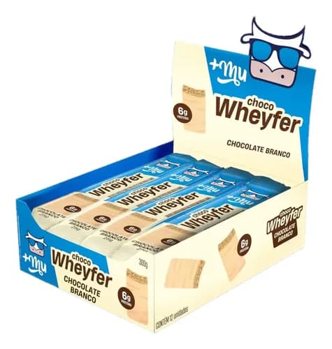 +Mu Chocowheyfer Chocolate Branco Display com 12 Unidades - 6g de Proteína