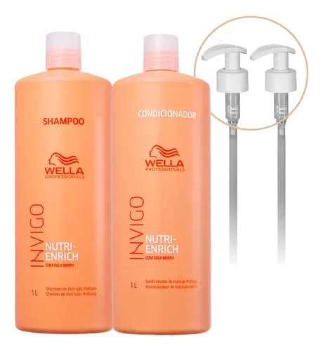 Kit Wella Invigo Nutri Enrich Shampoo + Condicionador + Válvulas
