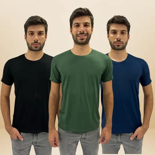 Kit 3 Camisetas Masculinas Tech Modal Premium com Cupom (Pix) – Conforto e Básica