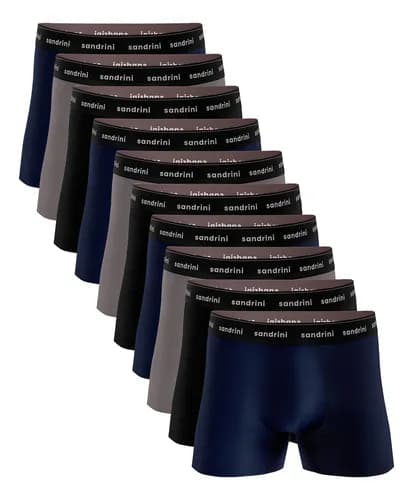 Kit 10 Cuecas Boxer Algodão Sandrini Plus Size