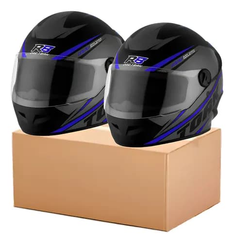 Kit 2 Capacetes Pro Tork R8 Fechado