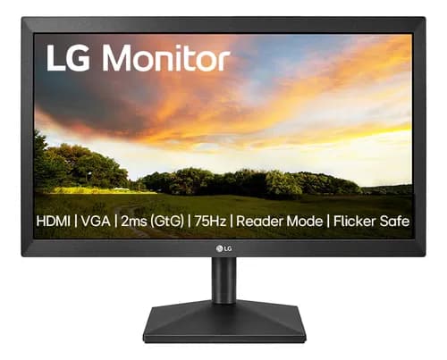 Monitor LG 19,5" HD 20MK400H-B 75Hz 2ms HDMI VGA com Ajuste de Inclinação