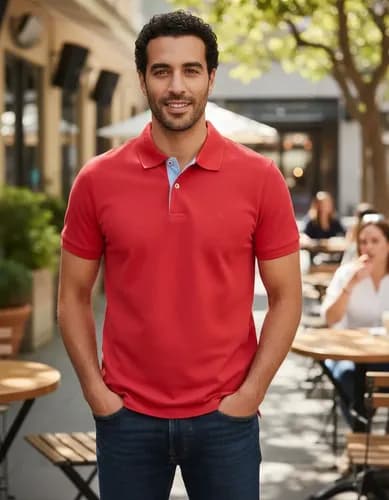 Camisa Polo Masculina Ogochi Slim Manga Curta