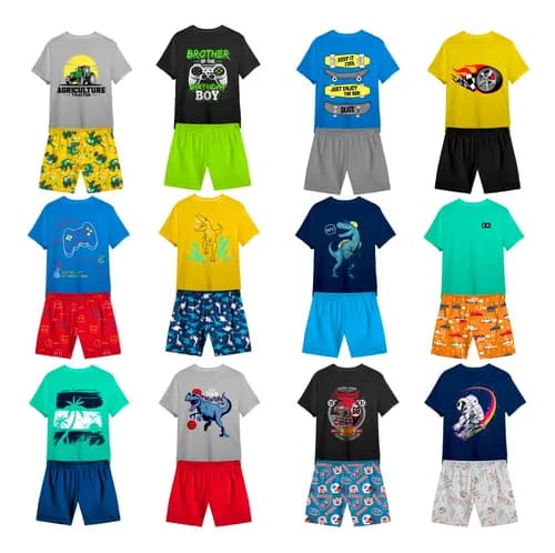 Kit 10 Peças Roupa Infantil Menino Camisas e Shorts
