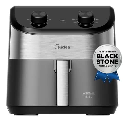 Air Fryer Midea WideMax 5,5L 1900W com Interior de Alumínio