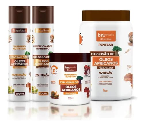 Kit Explosao de Oleos Africanos Beleza Natural (bn.Cachos) por R$ 89,90