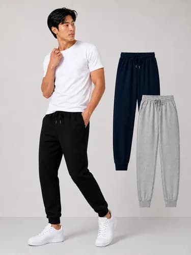 Kit 2 Calças Jogger Masculina de Moletom Slim com Bolsos por R$ 49,38 (Cupom MODANOML)