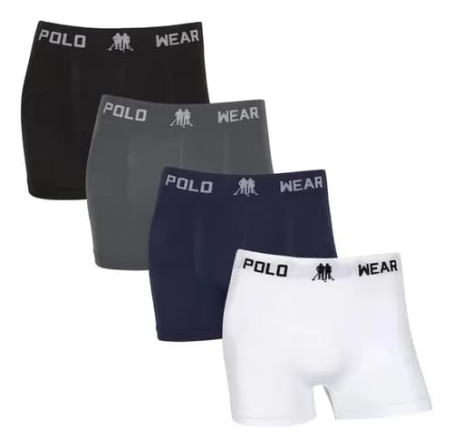 Kit 4 Cuecas Boxer Masculino Polo Wear Sem Costura Original