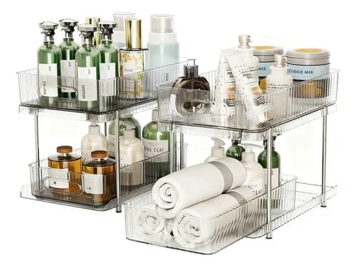 Estante Organizadora de Cosméticos com Gaveta Deslizante - Camadas e Compartimentos