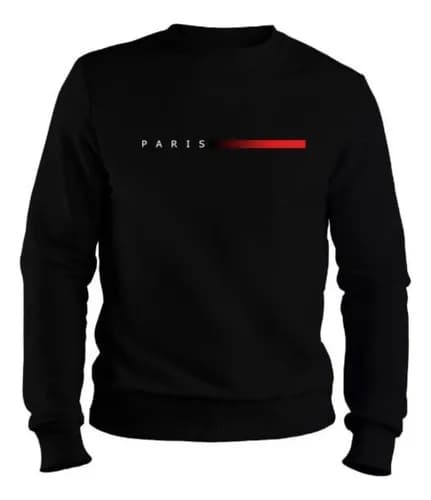 Moletom Masculino Gola Careca Flanelado Paris Suéter Frio