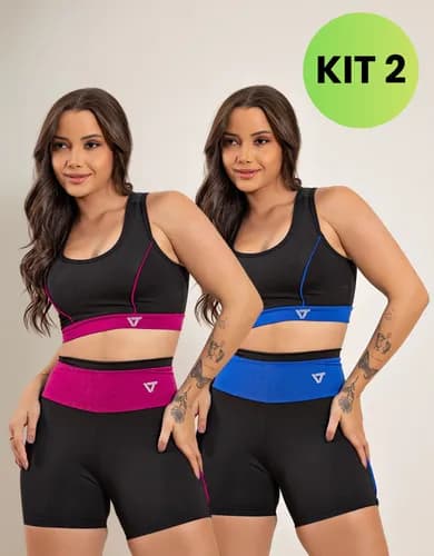 Conjunto Fitness Feminino com Top e Short para Academia