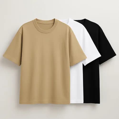 Kit 3 Camisetas Oversized Masculinas Streetwear Básica Lisa Premium por R$ 58 (com cupom)