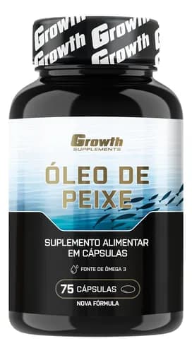 Omega 3 Óleo de Peixe 75 Softgels Growth Supplements