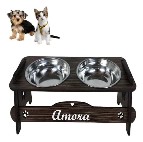 Comedouro Pet Elevado com Tigelas Inox Personalizado
